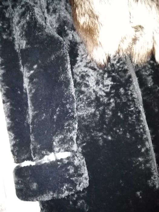 r. S-M naturalne futro z kapturem, mouton muton lis,skóra owcza, norki