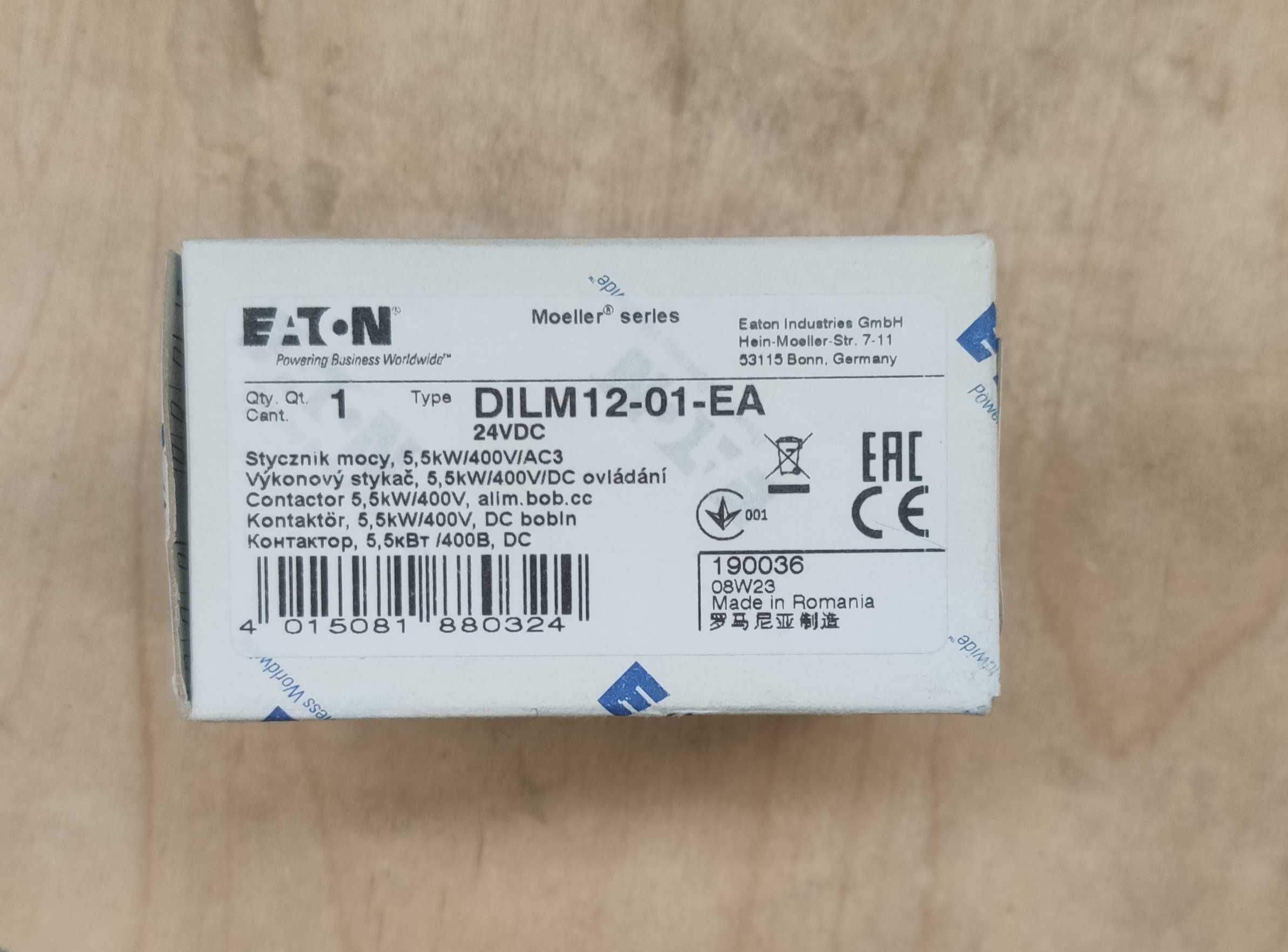 Stycznik Mocy 3KW/400V STEROWANIE 24V DC DILM7-01-EA - EATON