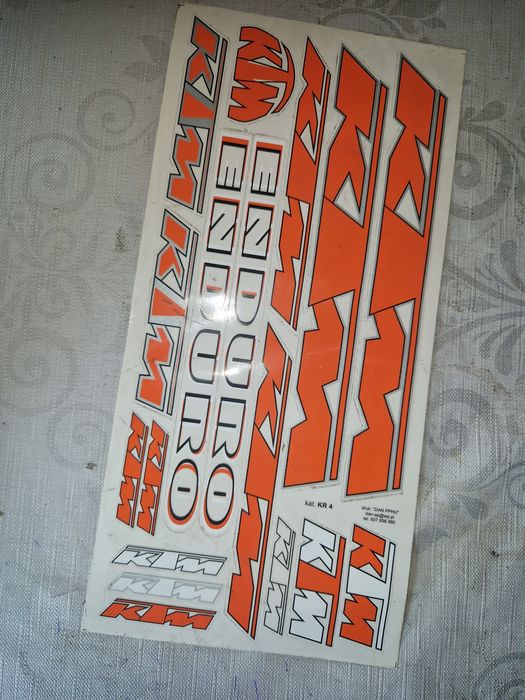 Zestaw nowy naklejki KTM enduro rama zbiornik boczki