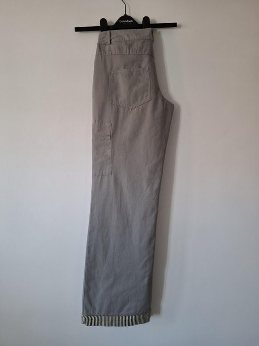 Nowe spodnie proste szerokie damskie ocieplone bojówki cargo dzwony