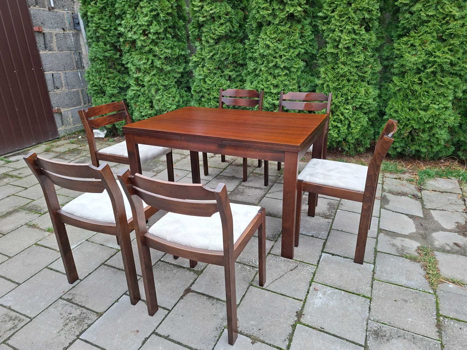 Stół rozkładany + 6 krzeseł