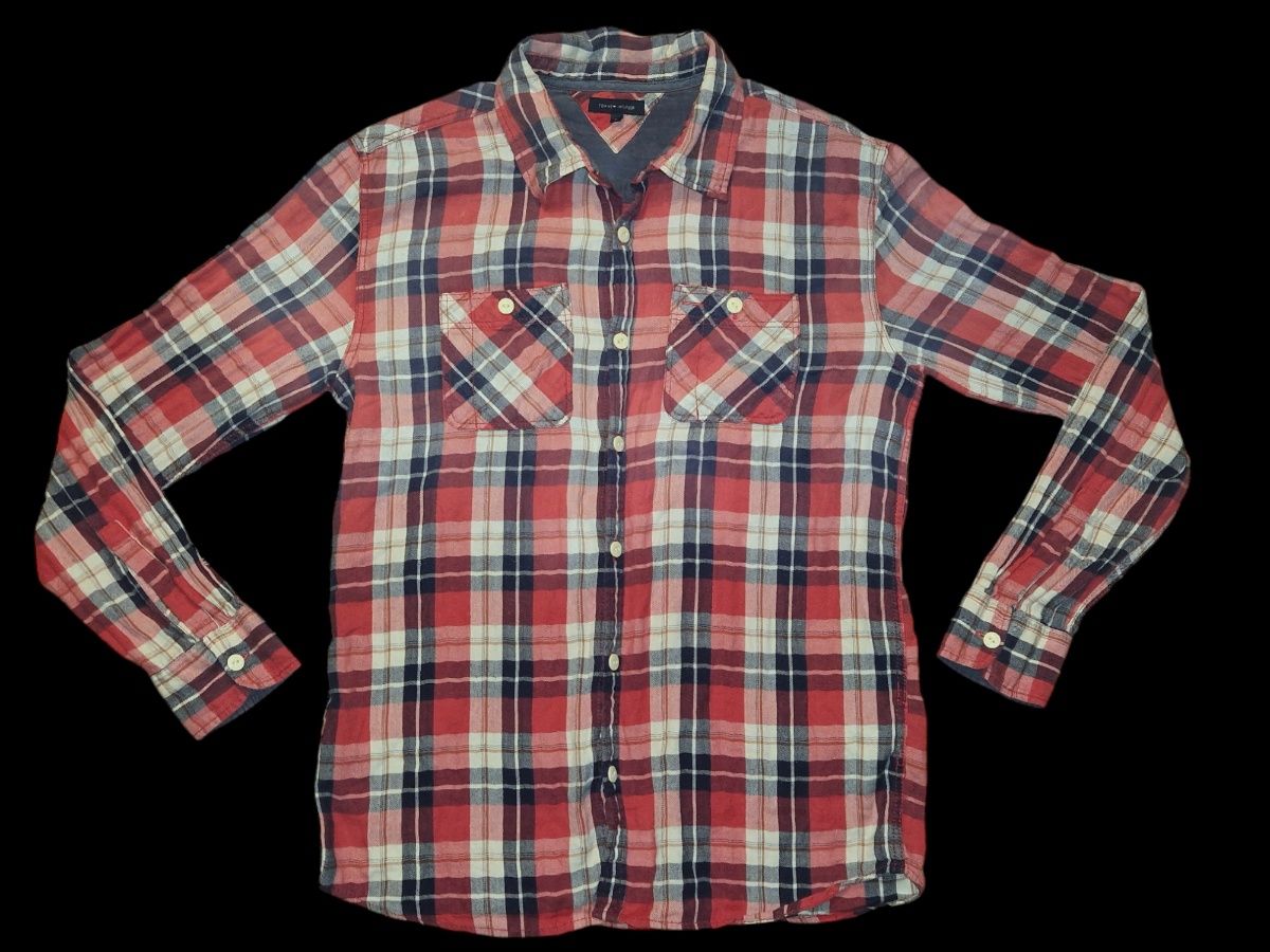 Tommy Hilfiger koszula kratka odbarwianie od słońca, roz S