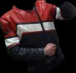Casaco em pele de motard