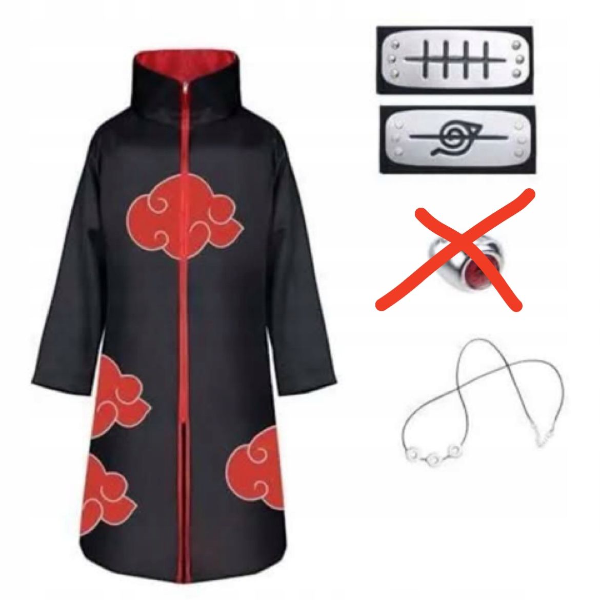Kostium strój naruto itachi przebranie karnawał cosplay ninja opaski M