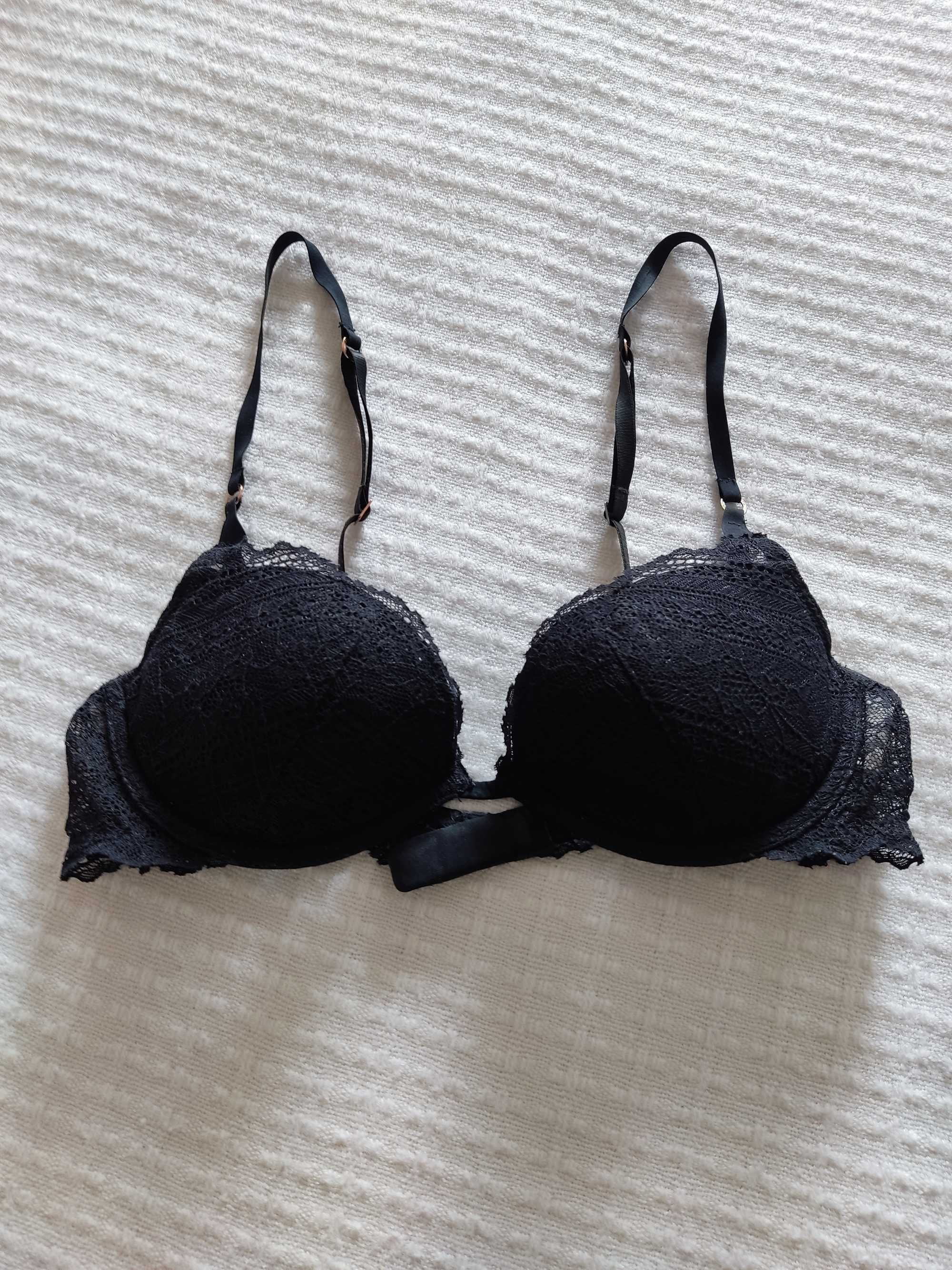 Calvin Klein czarny koronkowy biustonosz 34B 75B