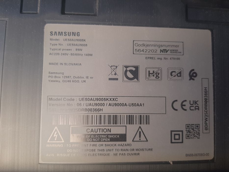 Samsung Ue50au9005 ecran partido
