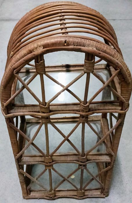 Estante de Vime - Prateleiras de Vidro