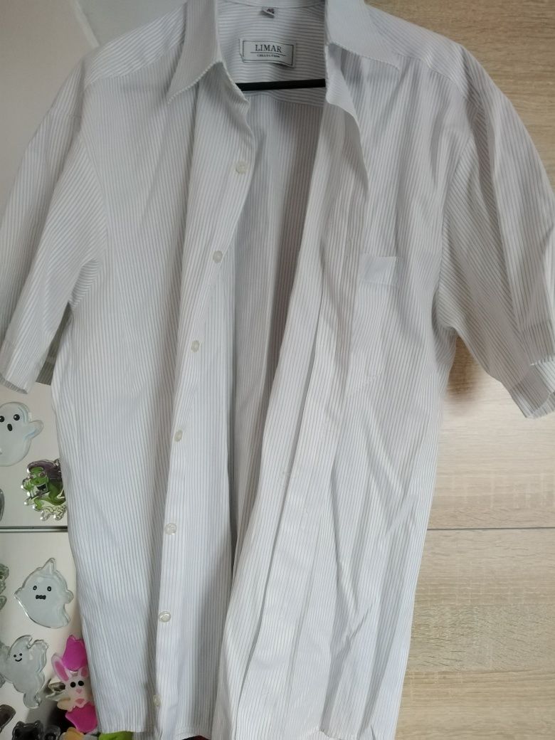Koszula biała w delikatne prążki r. 40