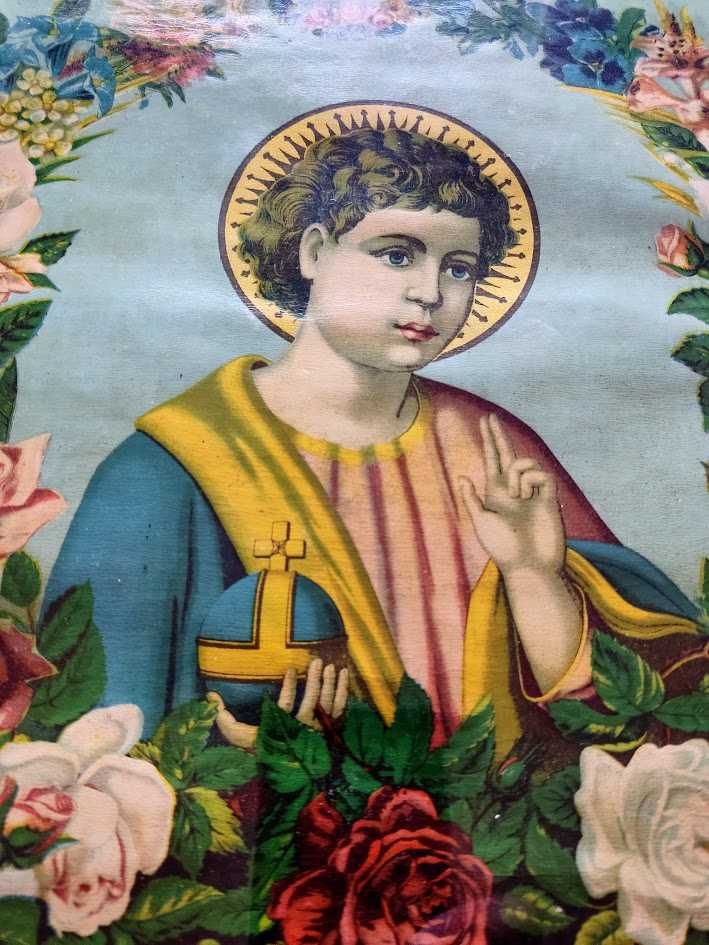Quadro antigo com imagem do Menino Jesus