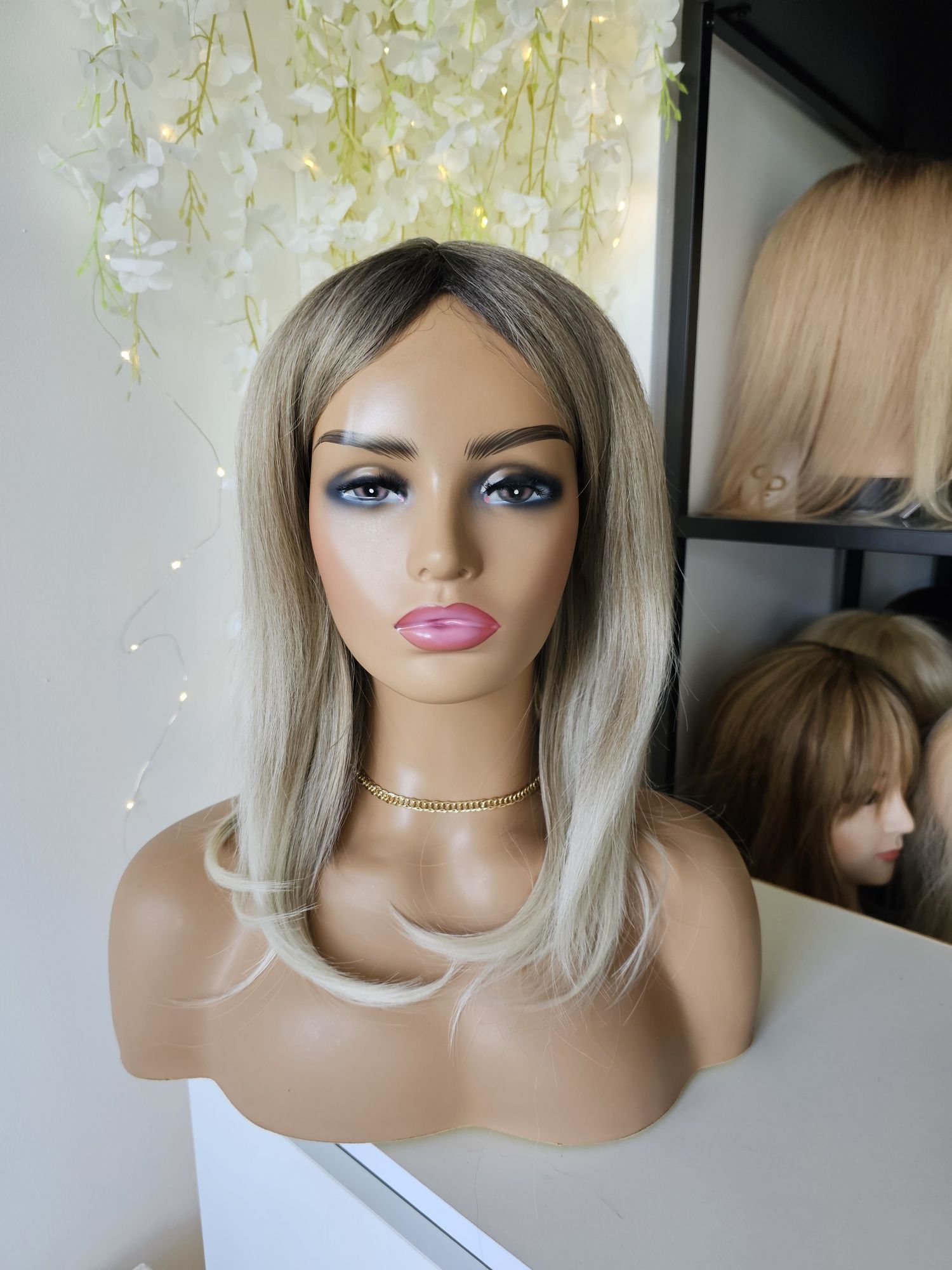 Topper mix blond długa grzywka z odrostem Dagmara naturalna fryzura