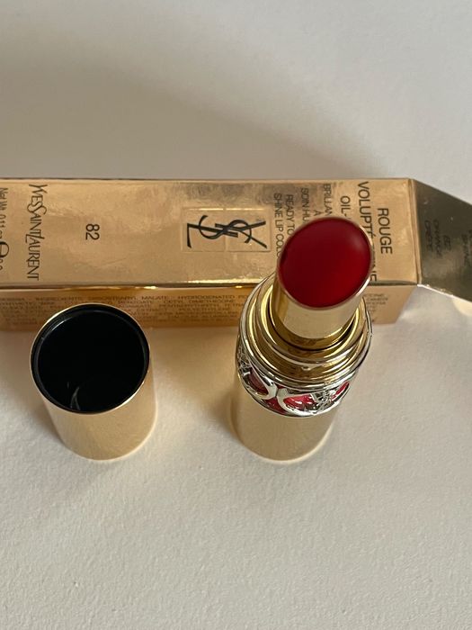 Червона помада YSL Rouge Volupte Shine Lipstick