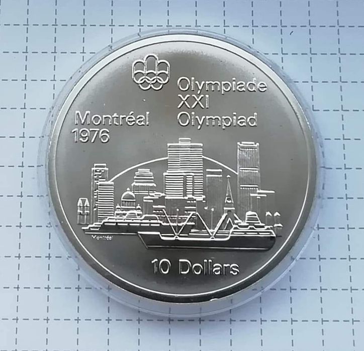 Канада 10$ 1973р. Срібло. "Місто Монреаль" Вага 48,6 грам .