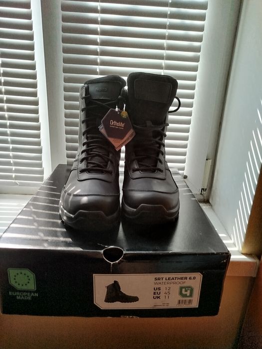 Тактичні берці 45 розміру SRT 6.0 LEATHER - WATERPROOF | BLACK