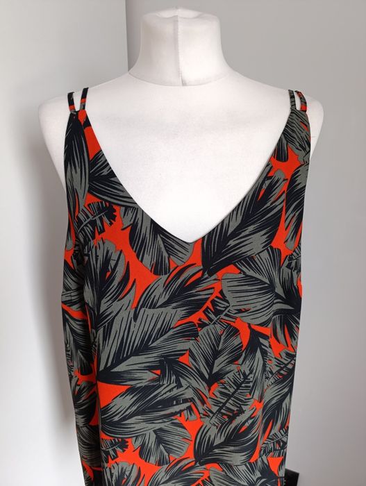 Bluzka damska Papaya na ramiączka szyfonową w liście palmy