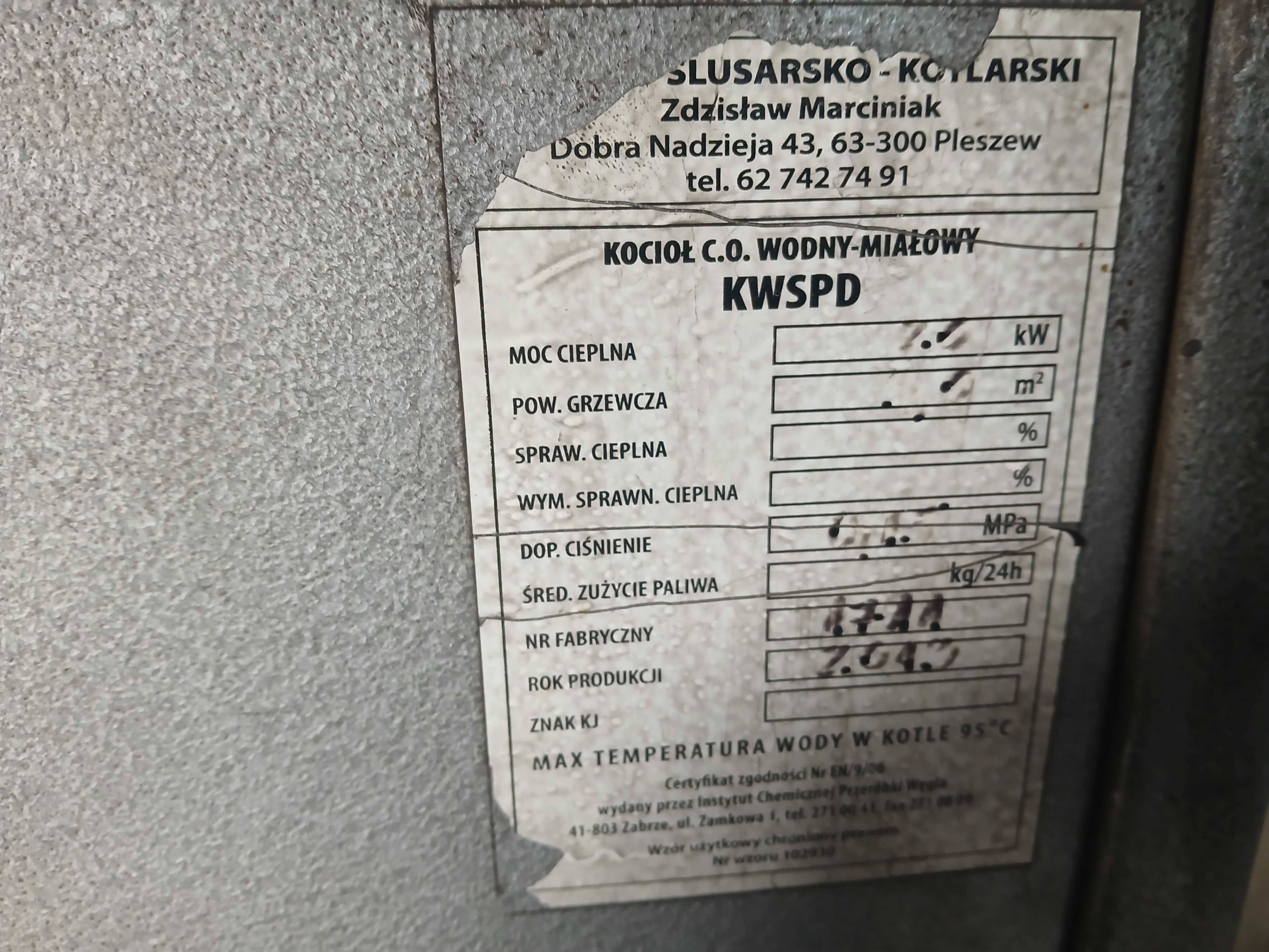 Części do pieca na ekogroszek PLESZEW 24 KW