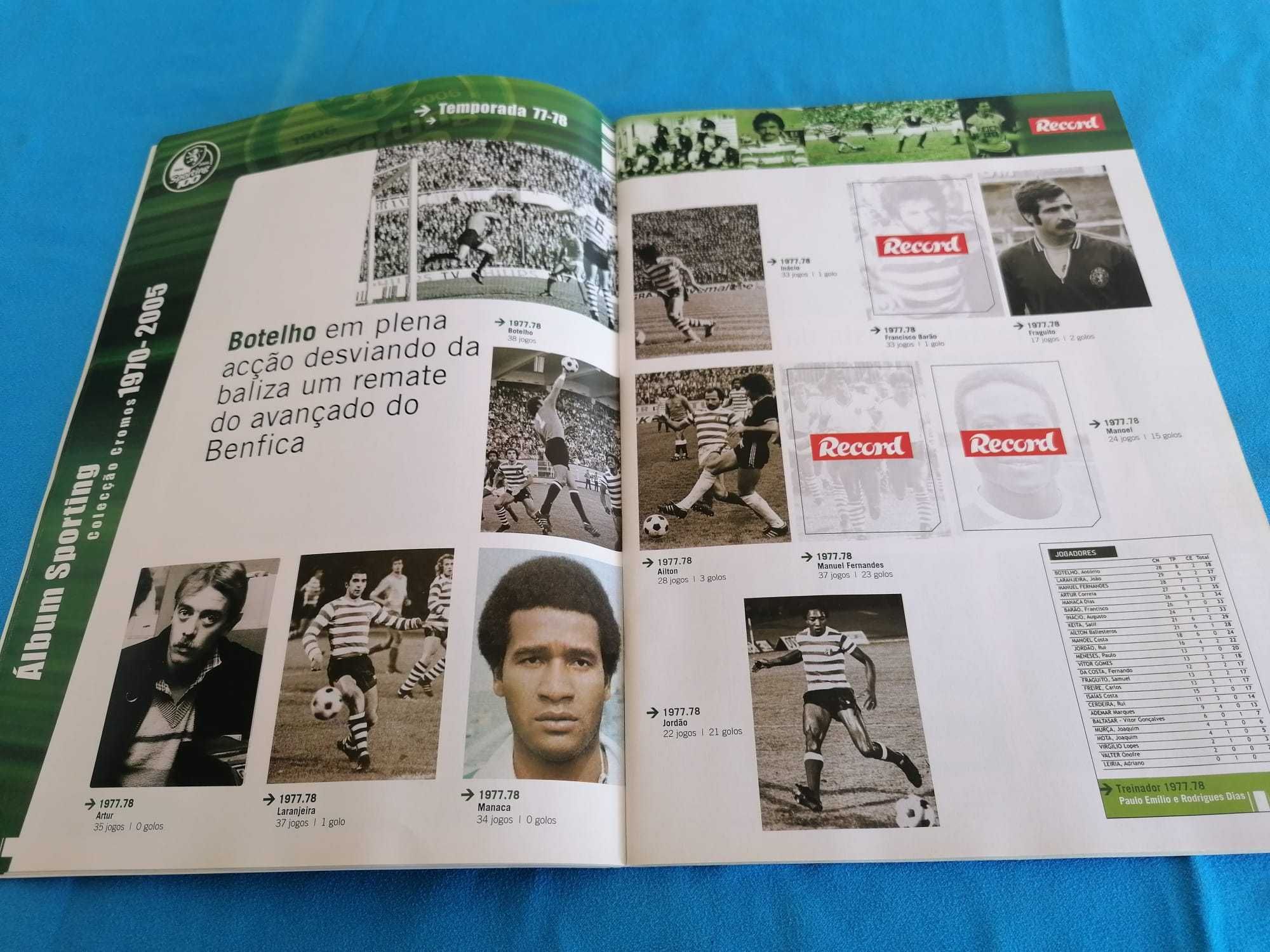 Caderneta Album Record Sporting 1970 a 2005