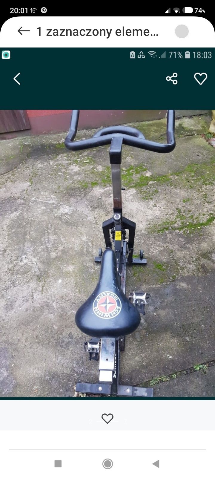 Rower treningowy spinningowy