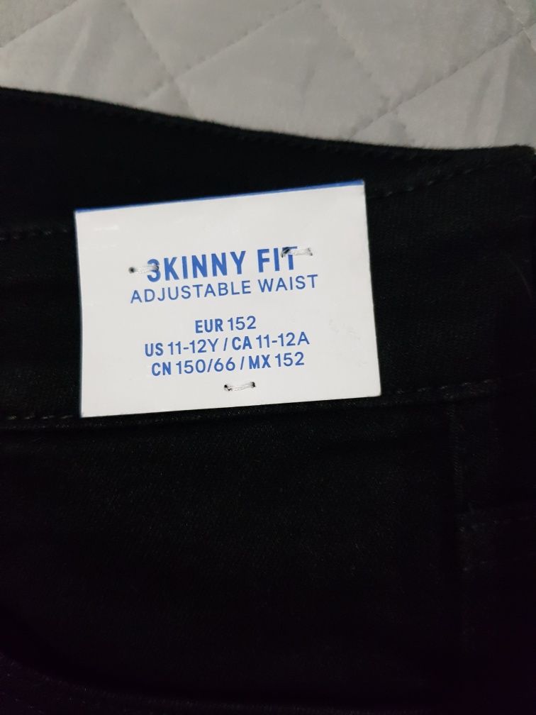 NOWE czarne spodnie H&M SkinnyFit r.152 (11-12l.) chłopiec, rozp. roku