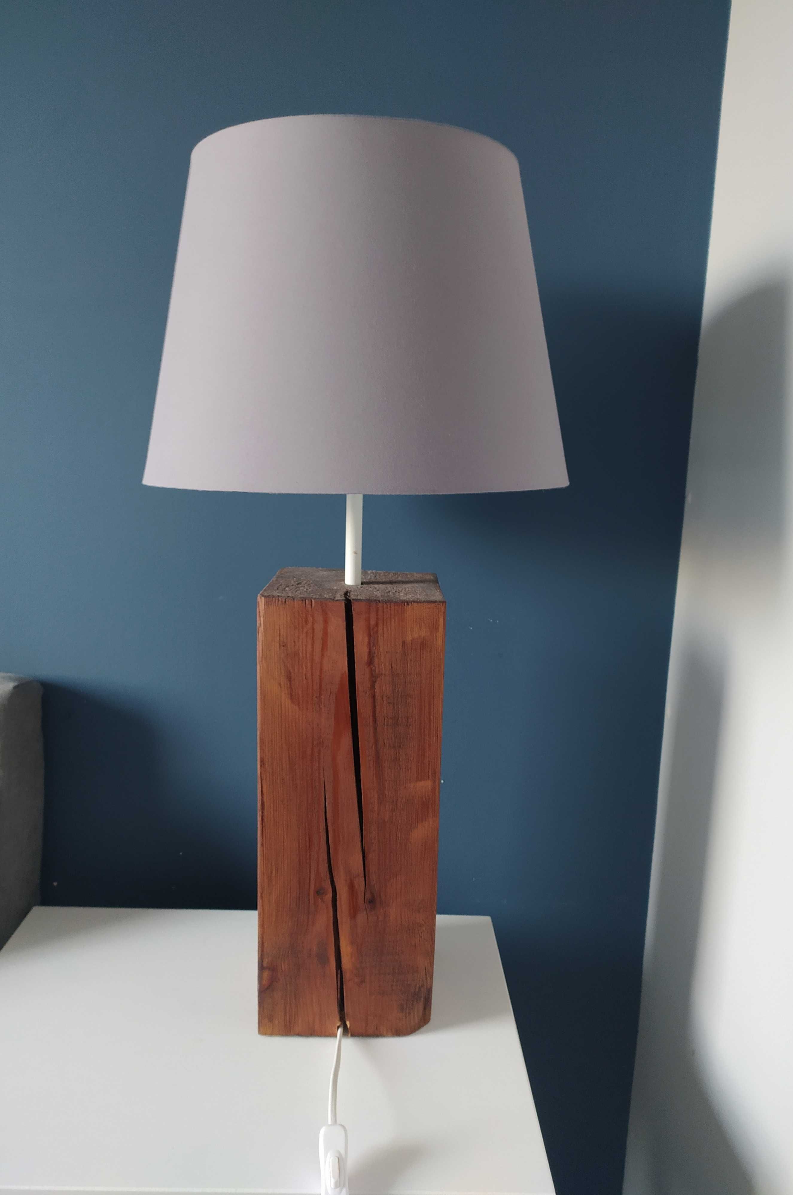 Lampa drewniana LOFT solidna 68 cm
