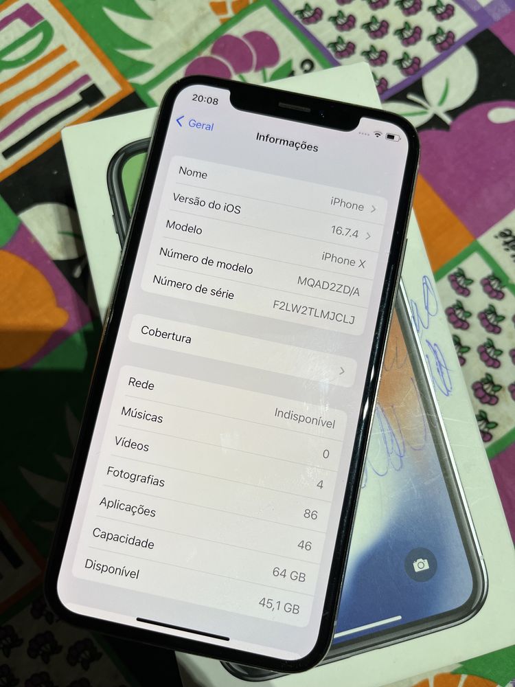 Iphone x 64 gb em bom estado