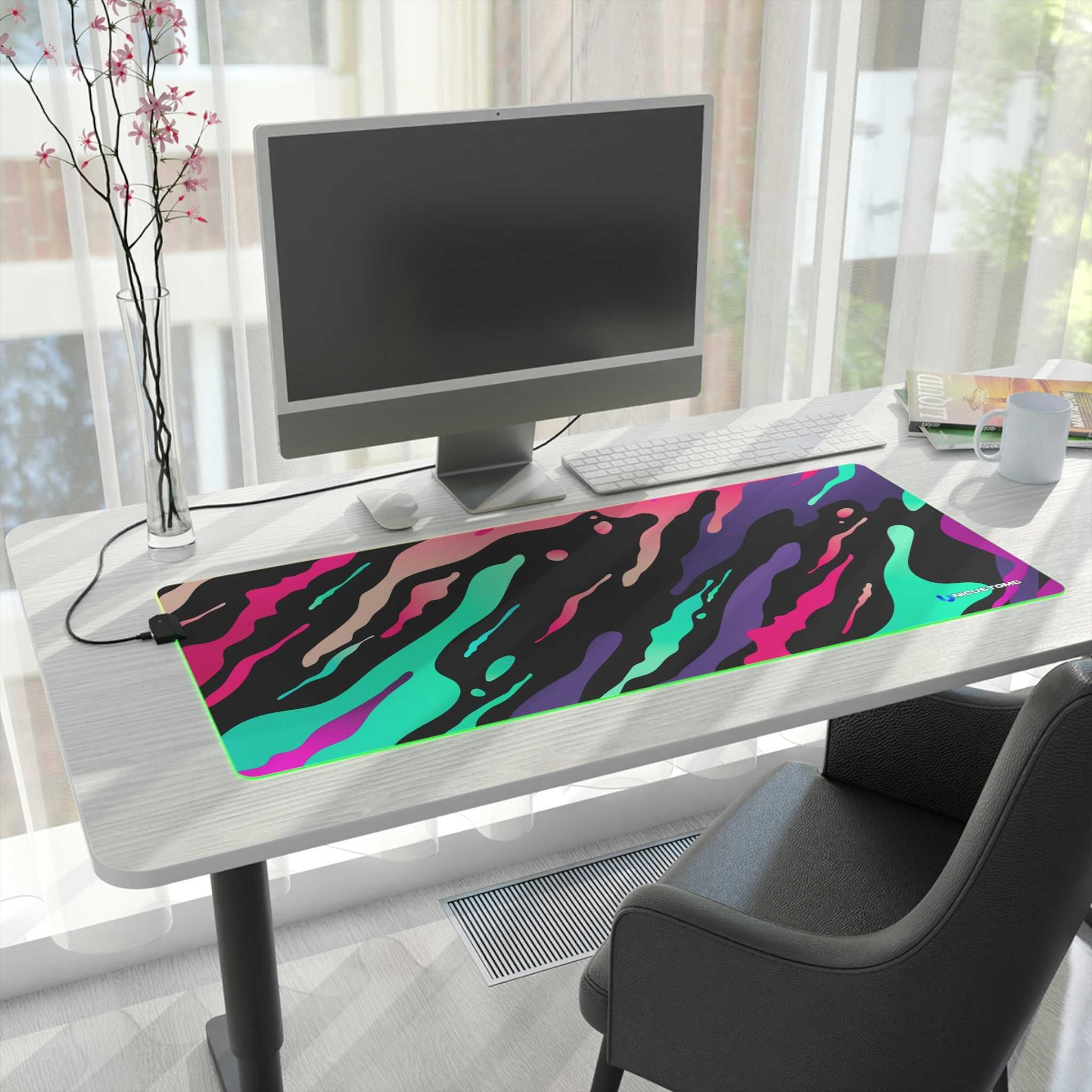 Mousepad XXL LED ( Verde/Rosa/Roxo ) ( 90cm x 40 cm )