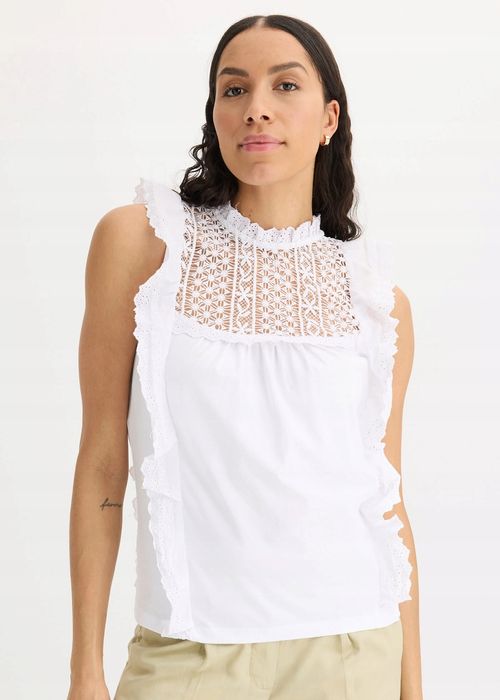 B.P.C top biały z ażurowym wzorem bawełniana ^48/50
