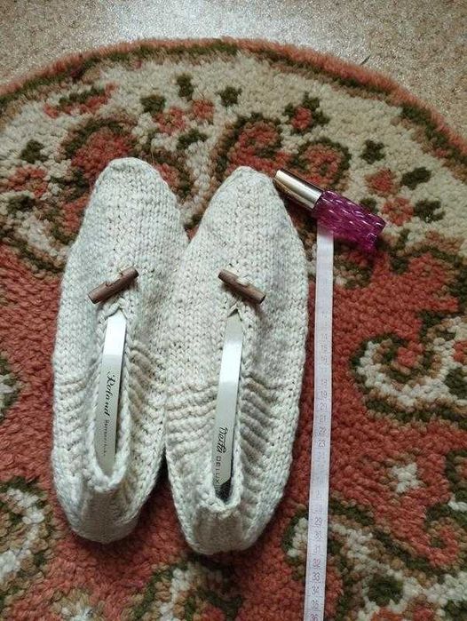Handmade домашние тапочки следки носки шерстяные ручная работа большие