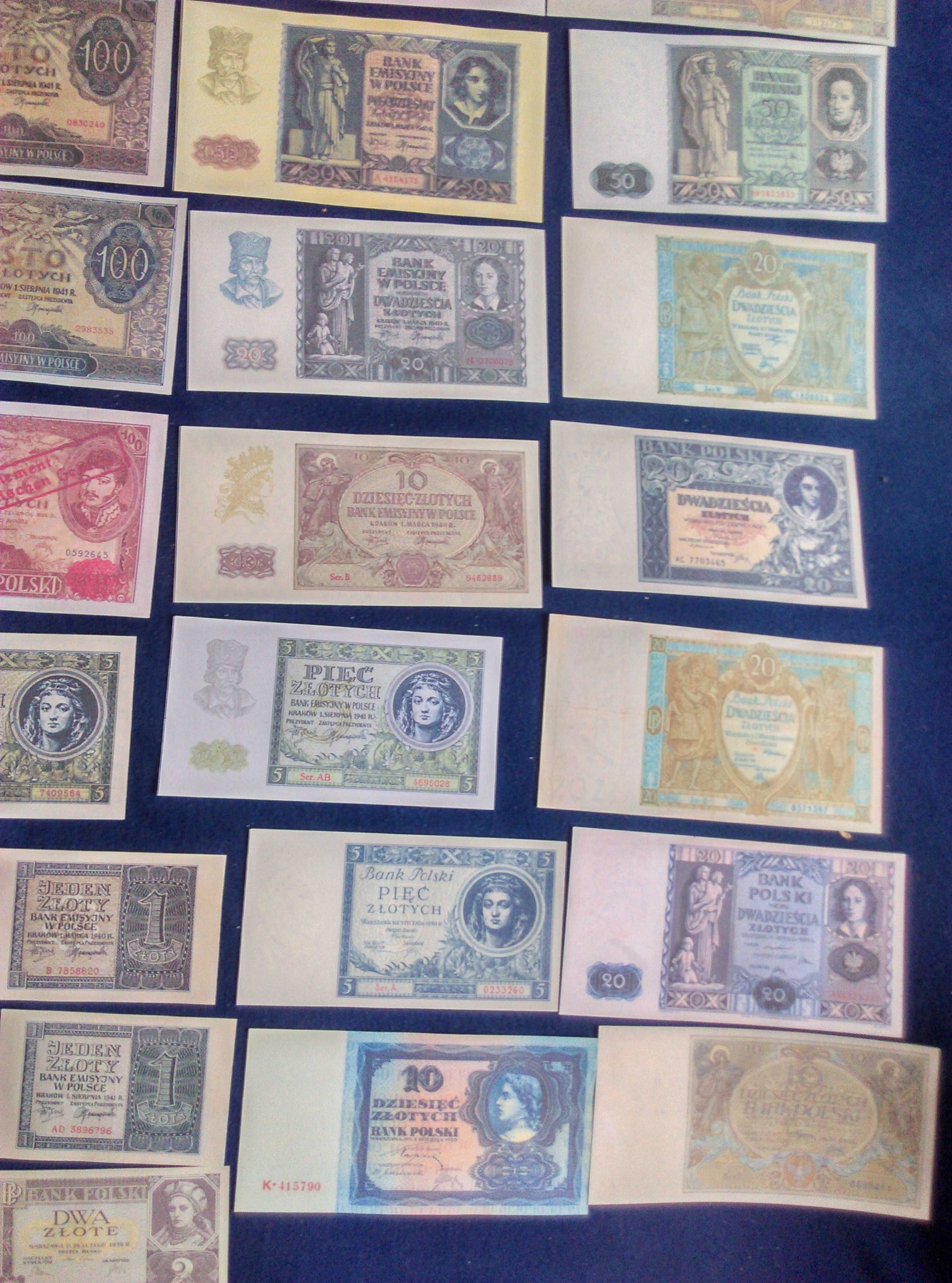 ZESTAW 29 sztuk banknotów międzywojennych i okupacyjnych
