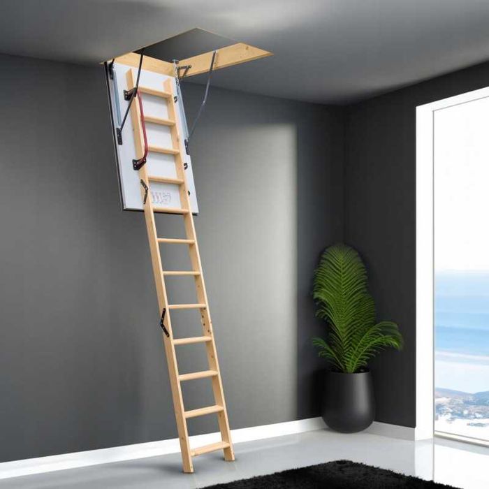 Drewniane schody strychowe NORDIC 87mm 120x80 + dodatkowa uszczelka