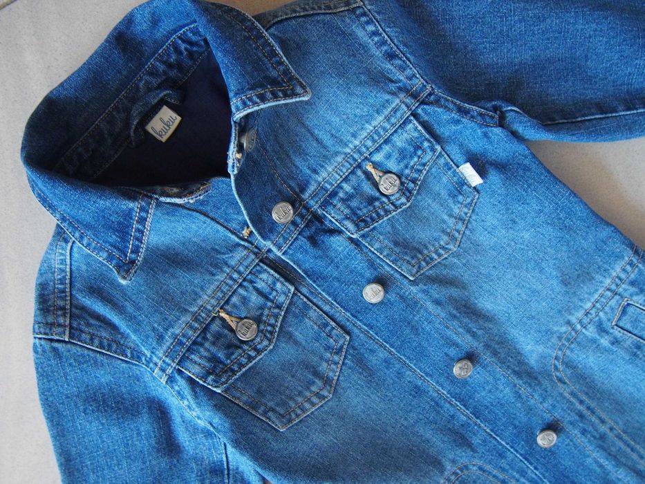 Kurtka płaszcz jeansowy dżinsowy 98 cm