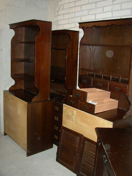 Zestaw mebli drewnianych vintage PRL