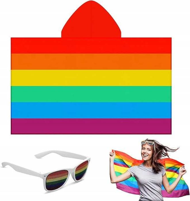 Tęczowe okulary+ flaga Rainbow Akcesoria dumy na paradę