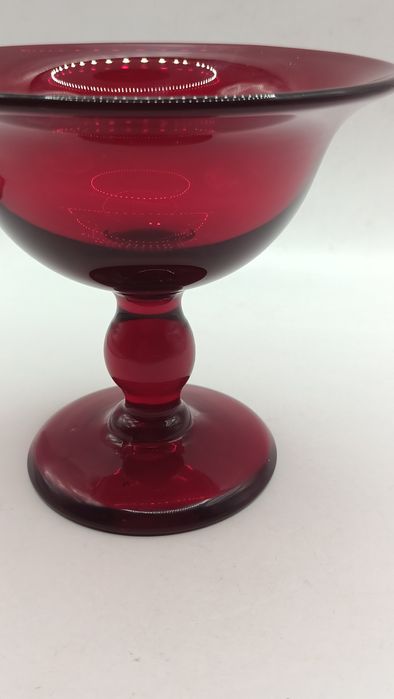 Rubinowe czerwona owocarka szkło artystyczne żardiniera