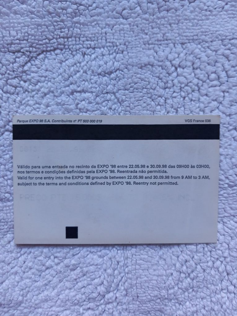 Expo 98, escudo/euro e capacete F1 89