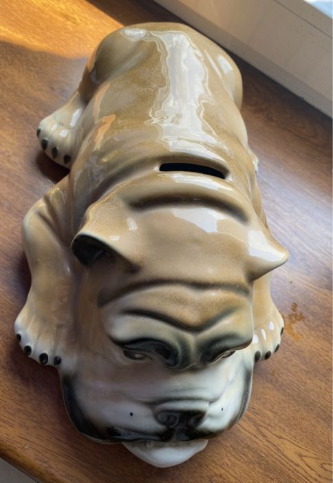 Скарбничка Собака "Бульдог" Коростенський фарфор, ручна робота