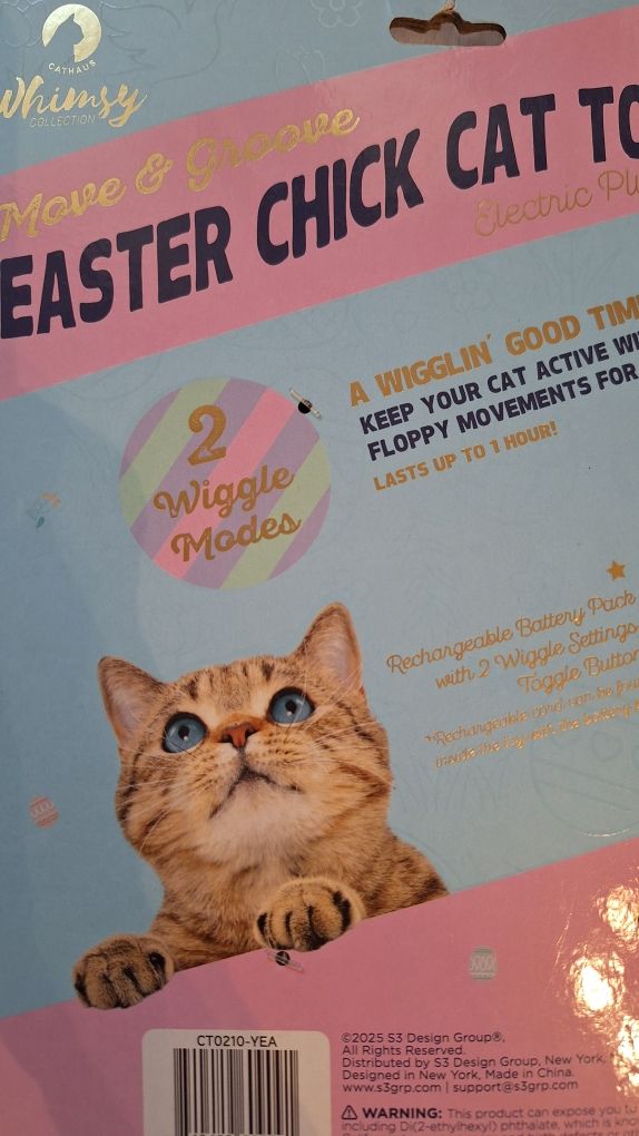 Interaktywna zabawka dla kota ład.USB z USA - EASTER CHICK CAT TOY