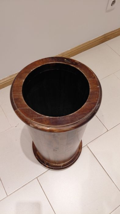 Porta guarda-chuvas cilindro (madeira maciça) 26x26x55cm alt