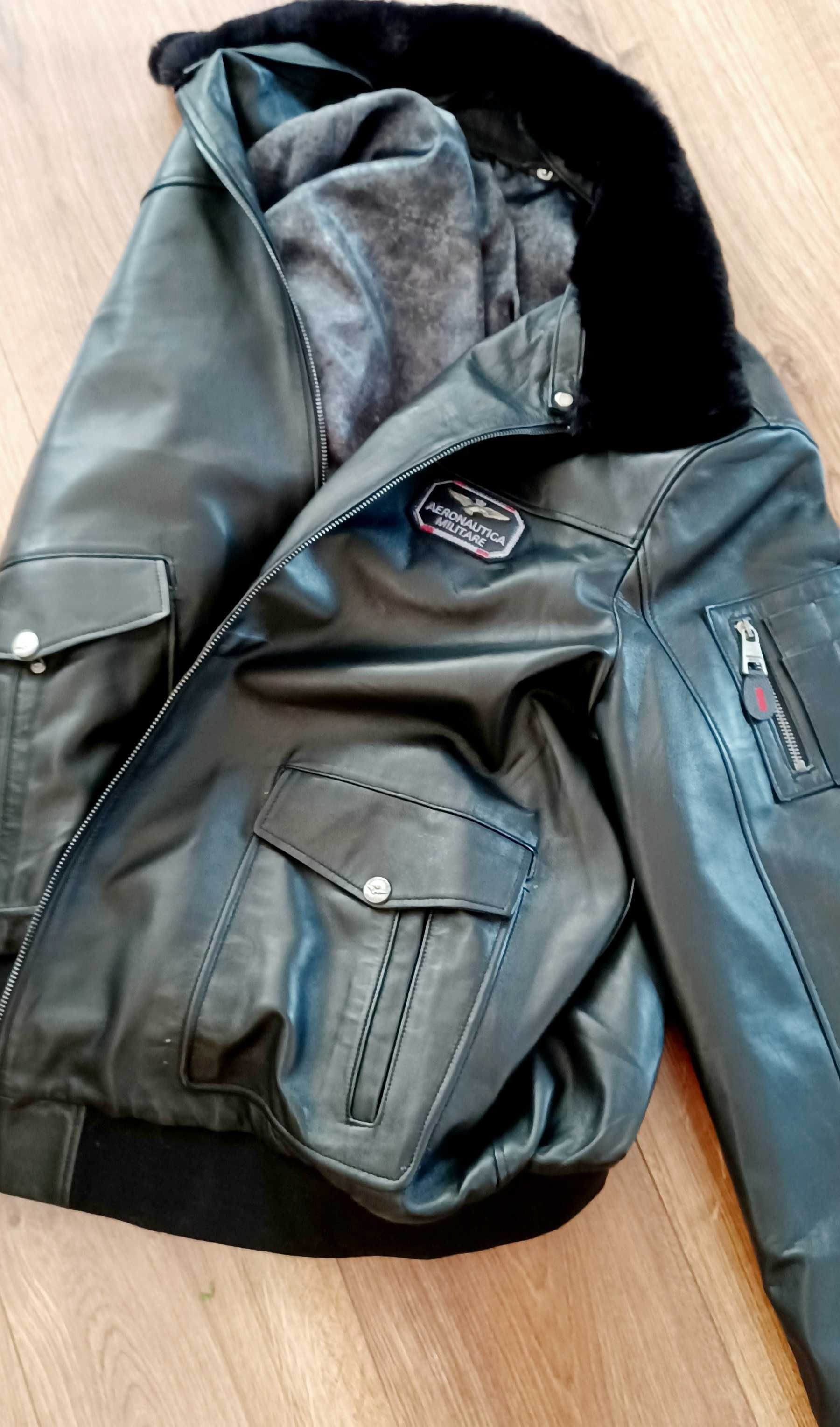 Kurtka skóra męska rozm 4 x XL AERONAUTICA MILITARE Outlet