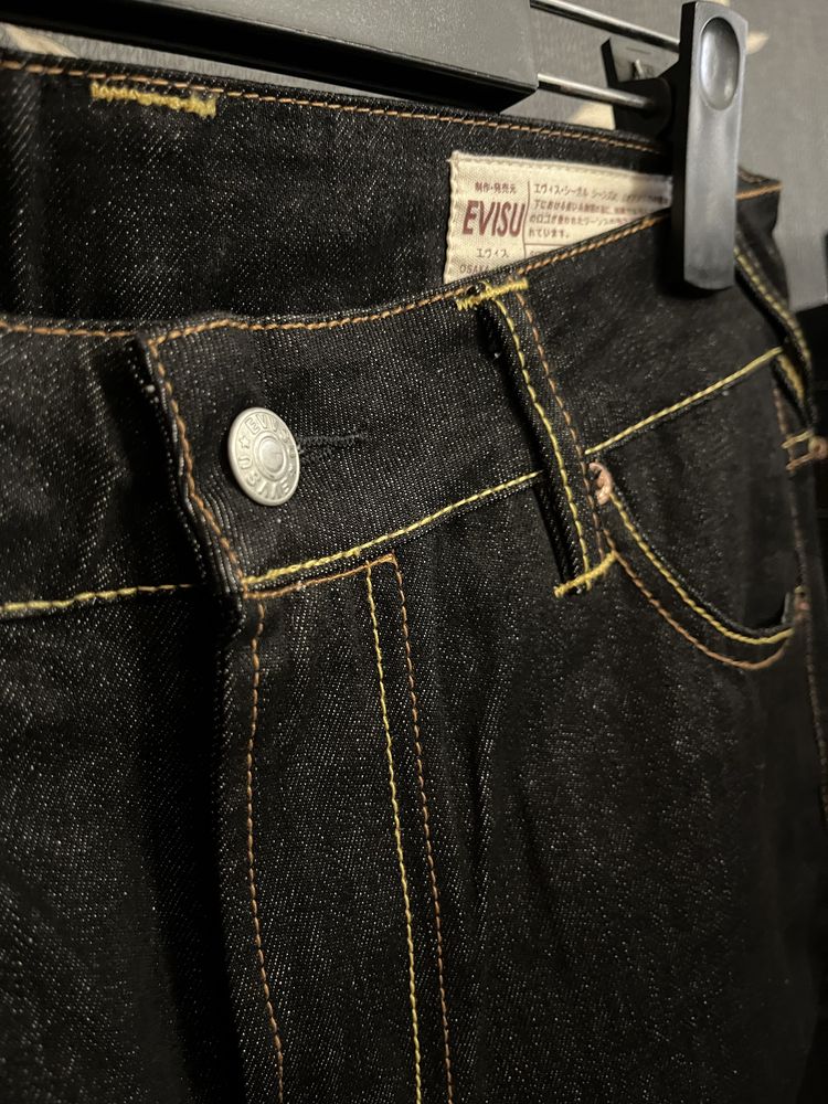 Джинсы Evisu темно-сині big logo
