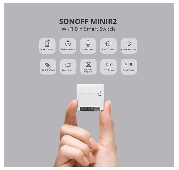 SONOFF MINI R2 inteligentny włącznik światła, 2-drożny Wi-Fi - Nowy