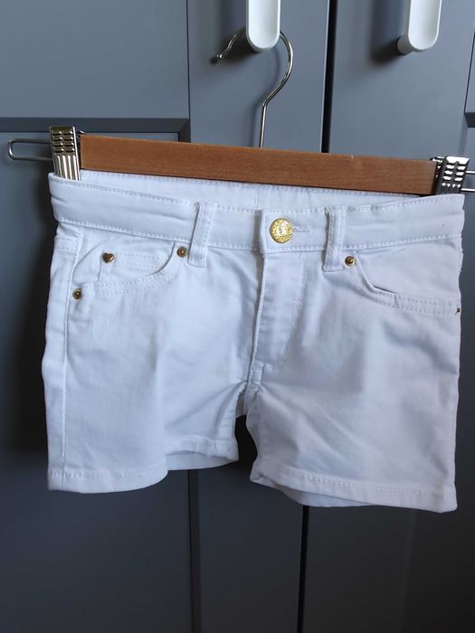Spodenki dziewczęce jeasnowe białe H&M r. 104 cm (3-4 lata)