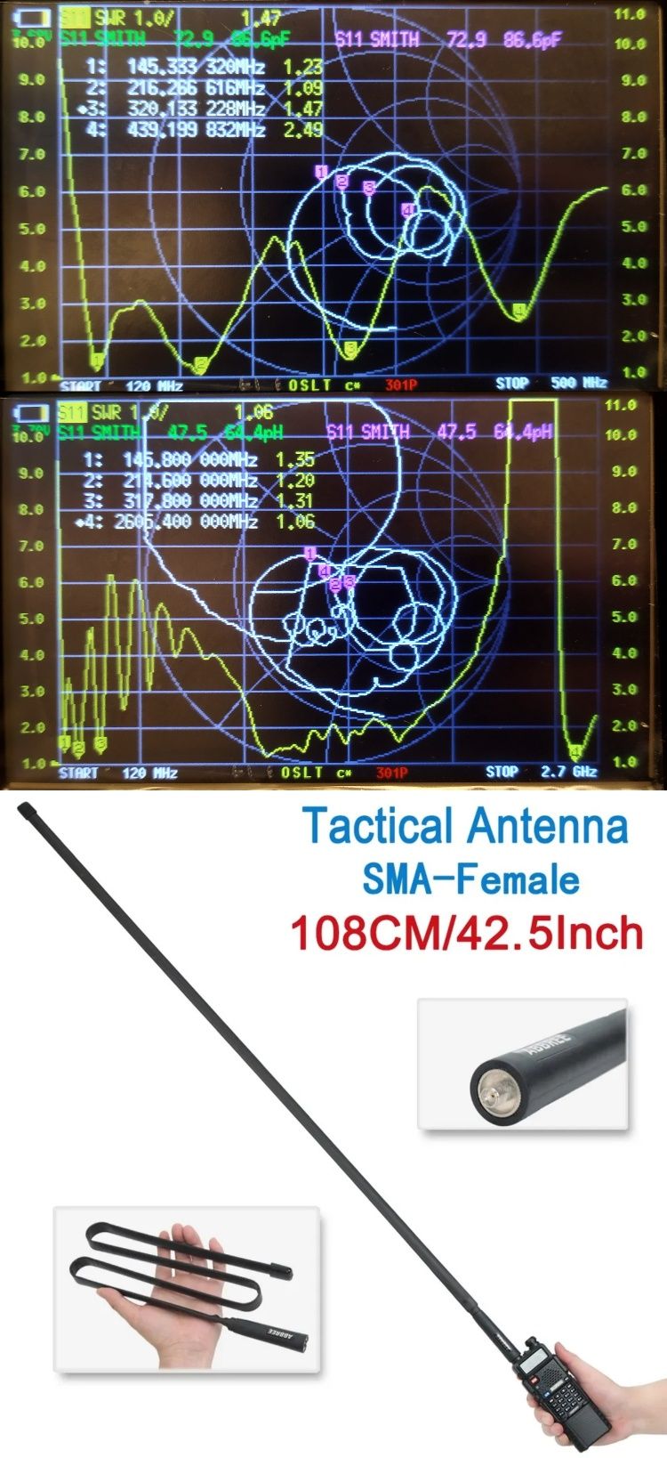 Антена Retevis UHF/VHF 39 см SMA-F 136-174 400-470 МГц

В продажу нові