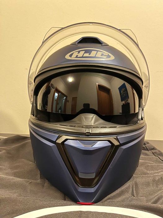 Capacete Modular HJC I90 Solid Azul Anodizado