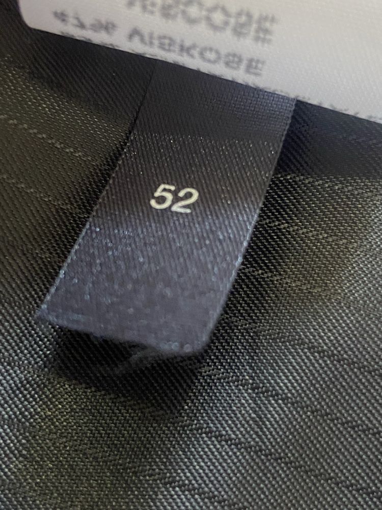 Vintage czarna męska kamizelka elegancka 52 L prążek