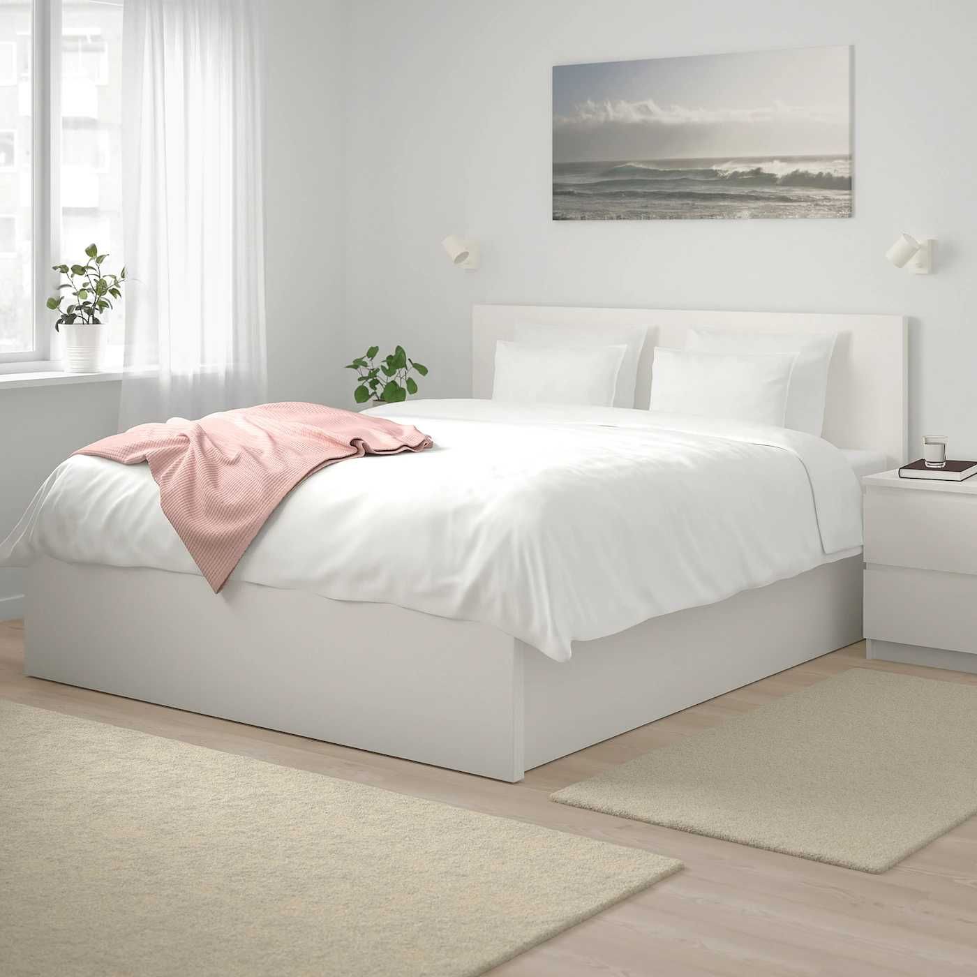 MALM Łóżko  Ikea z pojemnikiem białe 140x200 Nowe w kartonach OKAZJA