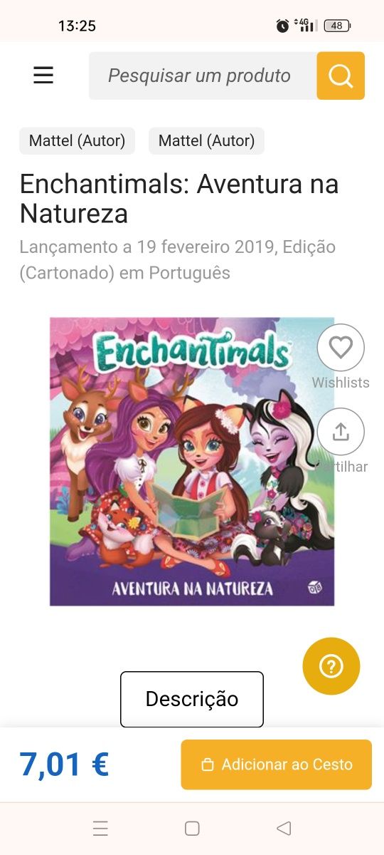 Livro + personagens Enchantimals