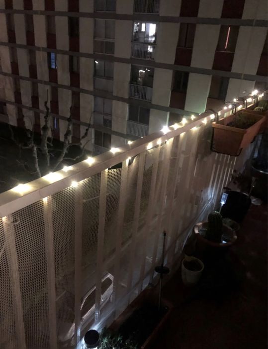 Światełka Lampki 200 LED balkonowe tarasowe panel solarny 20 m