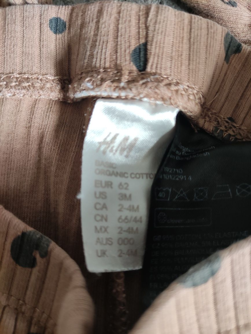 Zestaw komplet bluzka legginsy prążkowany prążek hm rozmiar 62