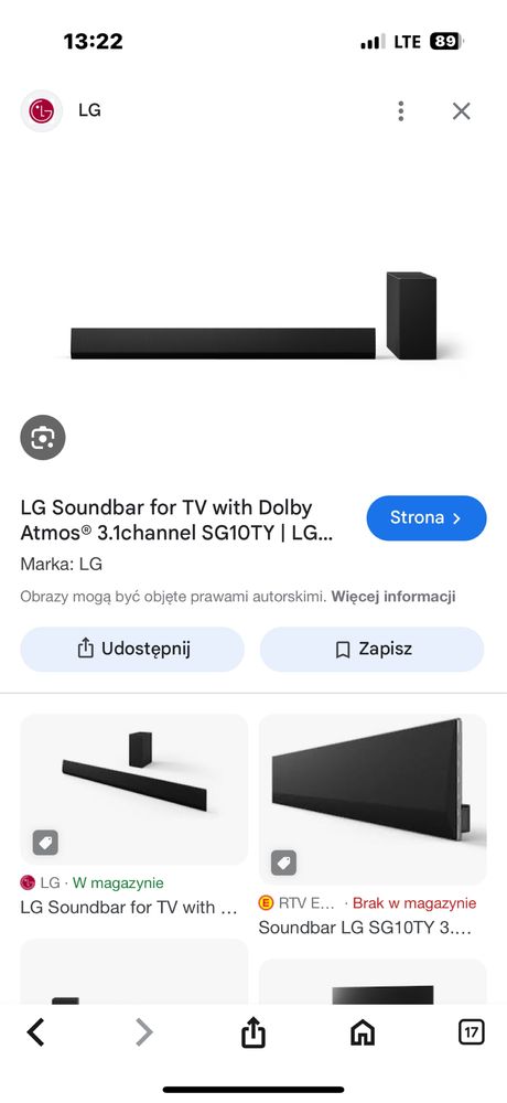 Soundbar lg sg10ty