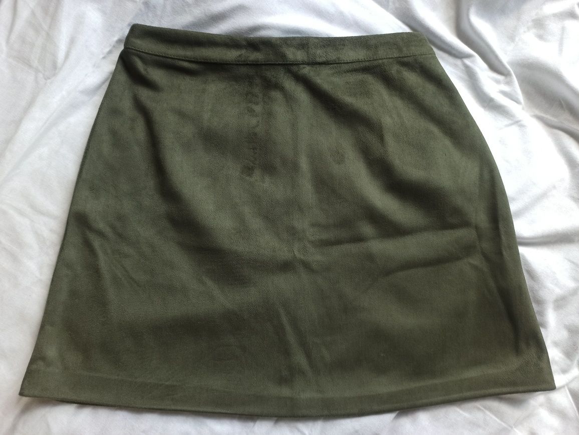 Spódnica zamszowa khaki